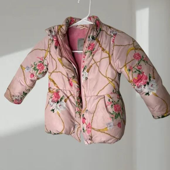 Pilguni Other - Pilguni Floral Chain Print Puffer Jacket (Toddler Girls 18–24 Months)